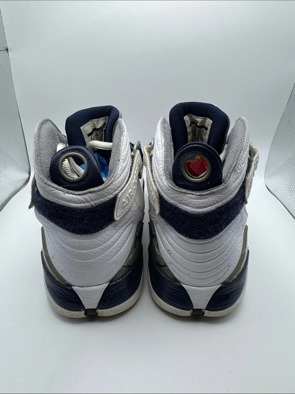Air Jordan 8.0 Playoffs Georgetown White Midnight Navy 467807-106 Men's Size 9.5